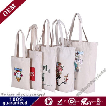 Custom Durable Printed Promotional Organic Lady Handbags Cotton Canvas Calico Tote Shopping Bag